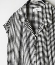 画像22: SOIL 60s LINEN CHECK OPEN COLLAR SHIRT DRESS 2サイズ (22)