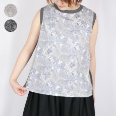 画像1: sosotto ストレッチフライスLIBERTY前身頃ノースリーブブラウス 3色 (1)