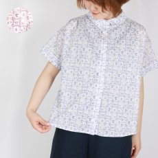 画像1: sosotto LIBERTYタナローン袖折り返し半袖ブラウス (Employee‘s Picnic)2色 (1)