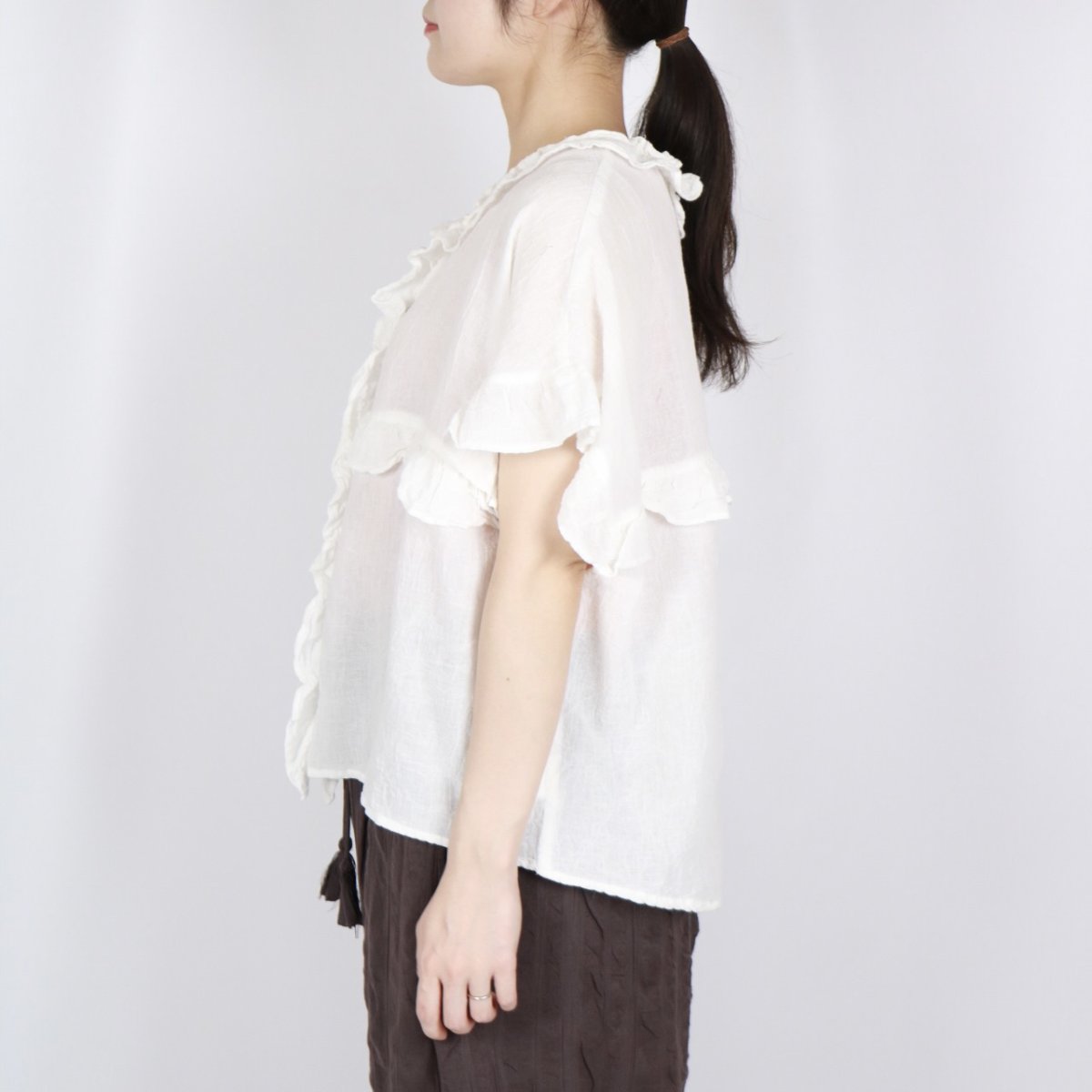 画像21: tumugu: コットンリネン先染めボイルワッシャー ベスト　3色 (21)