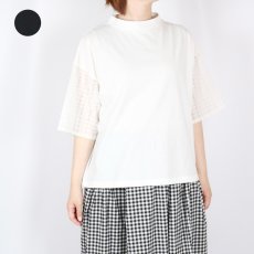 画像1: nachukara ナチュラル天竺袖コンビTシャツ　2色 (1)