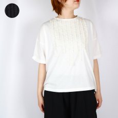 画像1: nachukara ナチュラル天竺フリルTシャツ 2色 (1)