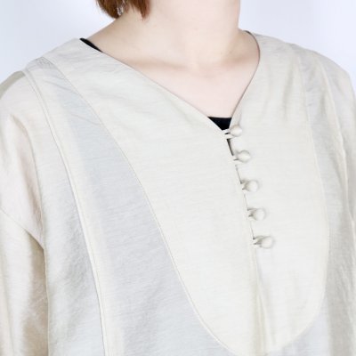 画像1: 【6月17日12:00までの期間限定販売】Nina Niina tuck sleeve glimmering dress 2色