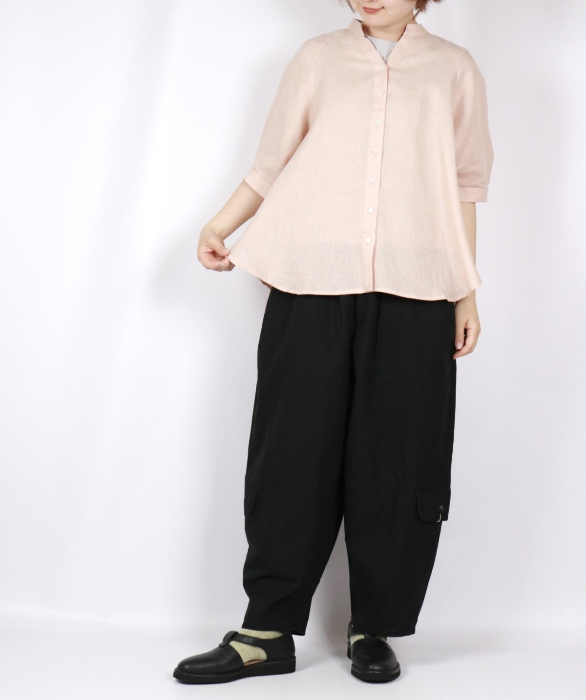 画像16: nachukara リネンポプリン スキッパーブラウス 3色 (16)