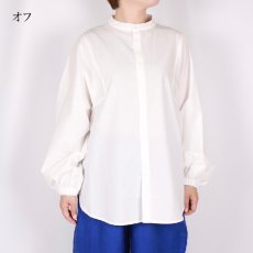 画像13: NARU 近江晒50sブロード 袖ボリュームシャツ 3色 (13)