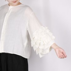 画像3: Gauze# アンティークレースフリルスリーブブラウス 3色 (3)