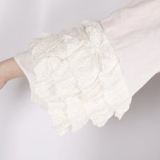 画像12: Gauze# アンティークレースフリルスリーブブラウス 3色 (12)