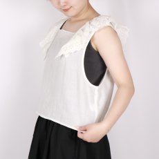 画像11: Gauze# Jouet ノースリーブレースブラウス 2色 (11)