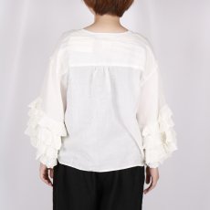 画像9: Gauze# アンティークレースフリルスリーブブラウス 3色 (9)