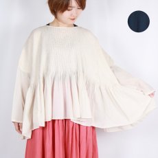 画像1: maison de soil 80s ORGANIC COTTON SMALL CHECK&VOILE PLAIN(OVER DYE) MINI PINTUCK PULLOVER 2色 (1)