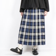 画像11:  O'NEIL OF DUBLIN WORSTED WOOL LOW WAIST PLEATS WRAP SKIRT LENGTH 80cm (WITH PIN) 4色 (11)