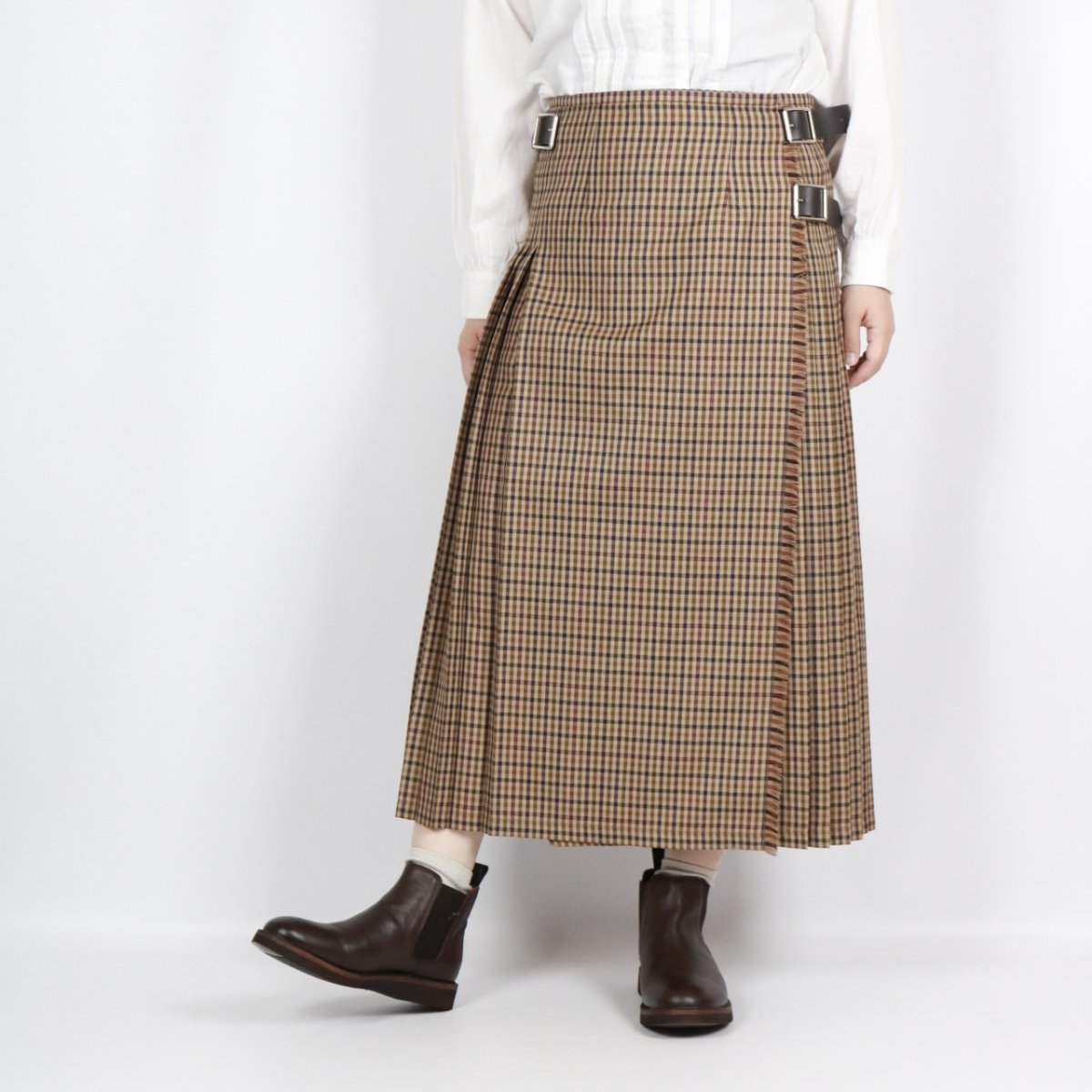 画像1: O'NEIL OF DUBLIN WORSTED WOOL LOW WAIST ACCORDION LONG KILT LENGTH 80cm (WITH PIN) (1)
