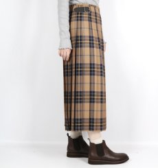 画像3:  O'NEIL OF DUBLIN WORSTED WOOL LOW WAIST PLEATS WRAP SKIRT LENGTH 80cm (WITH PIN) 4色 (3)