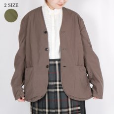 画像1:  Vas-y Lentement 40s ORGANIC POPLIN (OVERDYE) SIDE VENTS V-NECK JACKET 2色2サイズ (1)