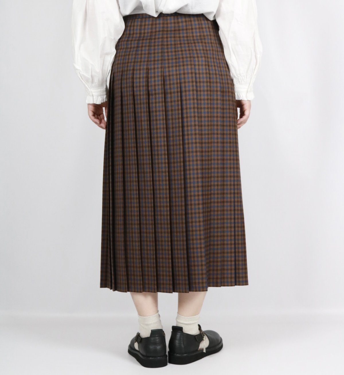 画像24:  O'NEIL OF DUBLIN WORSTED WOOL LOW WAIST PLEATS WRAP SKIRT LENGTH 80cm (WITH PIN) 4色 (24)