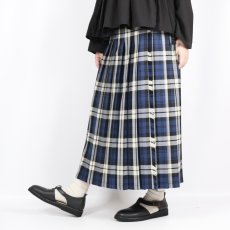 画像12:  O'NEIL OF DUBLIN WORSTED WOOL LOW WAIST PLEATS WRAP SKIRT LENGTH 80cm (WITH PIN) 4色 (12)