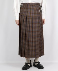 画像22:  O'NEIL OF DUBLIN WORSTED WOOL LOW WAIST PLEATS WRAP SKIRT LENGTH 80cm (WITH PIN) 4色 (22)