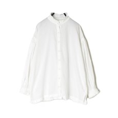 画像17: maison de soil TWILL COTTON KHADI PLAIN (WASH) FRILL COLLAR SHIRT WITH MINI PINTUCK (17)