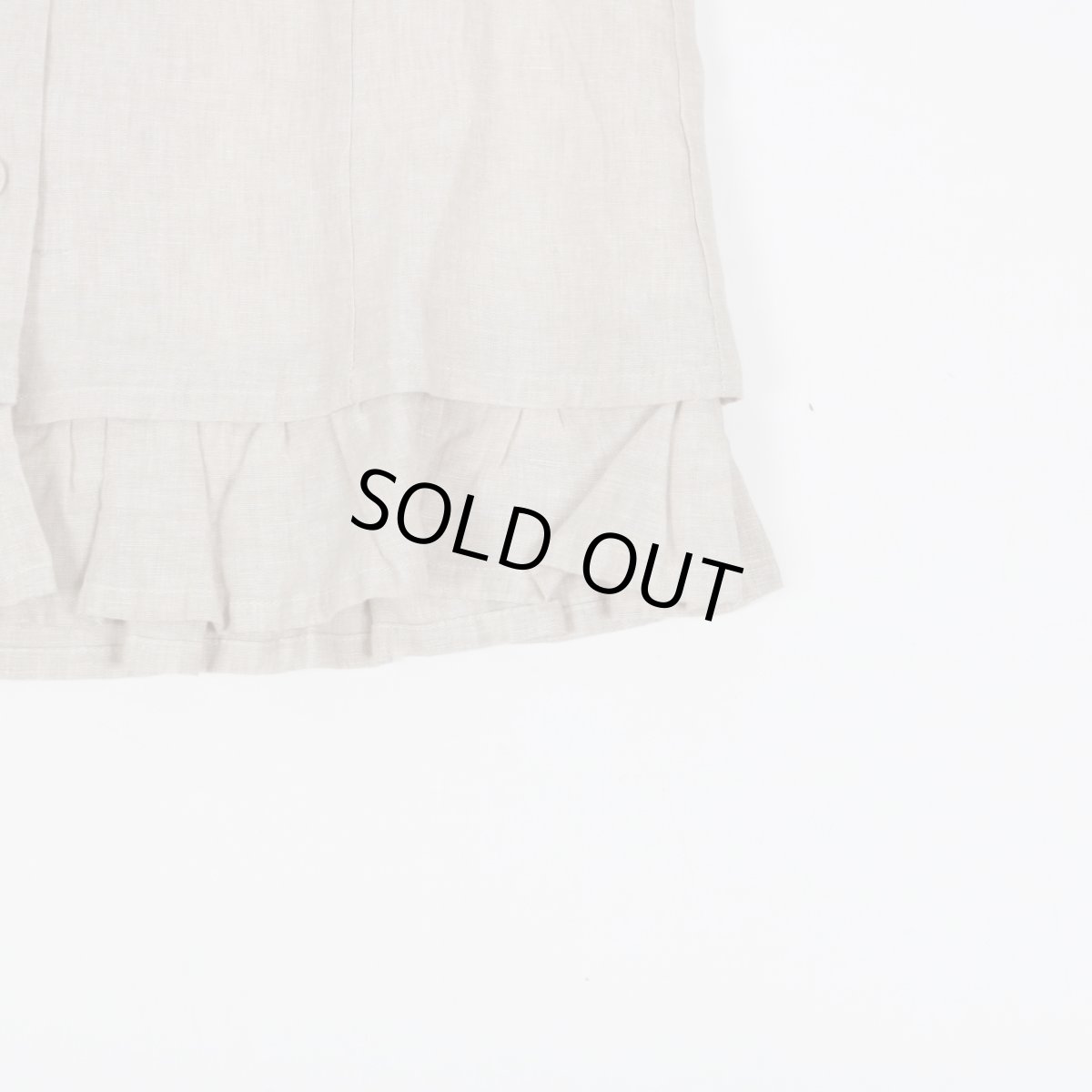 画像26: blue willow リネン平織り無地 裏付きフリルベスト 2色 (26)