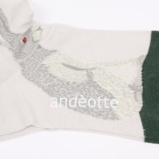 画像5: ande ハイゲージクルーソックス 刺繍 ラビットソックス 2色 (5)