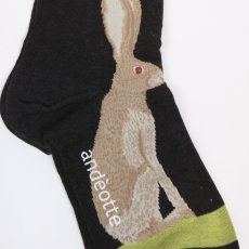 画像11: ande ハイゲージクルーソックス 刺繍 ラビットソックス 2色 (11)