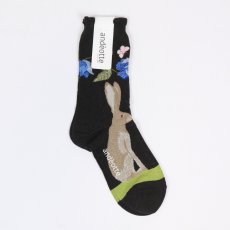 画像9: ande ハイゲージクルーソックス 刺繍 ラビットソックス 2色 (9)