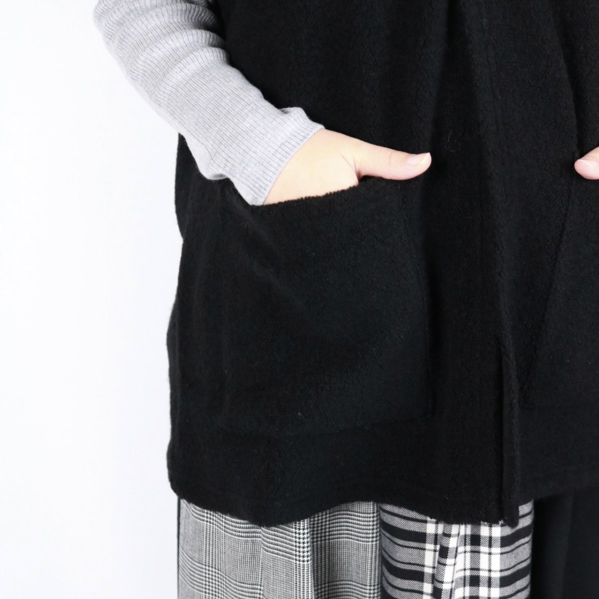 画像21: LUEUF　ウール ライトパイル ベスト 2色 (21)