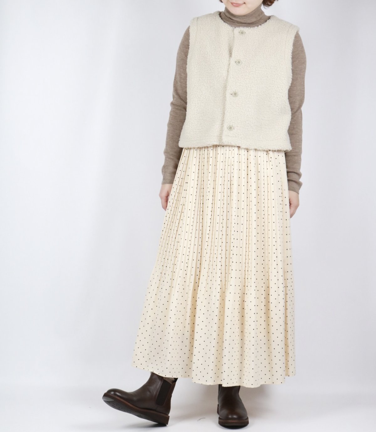画像16: sosotto　DOT消しプリーツスカート 3色 (16)