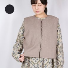 画像1: maison de soil BOILED WOOL PLAIN EMB BOLERO 2色 (1)