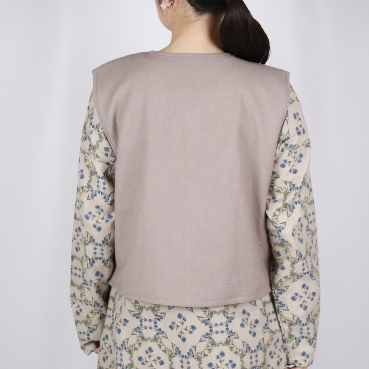 画像4: maison de soil BOILED WOOL PLAIN EMB BOLERO 2色 (4)