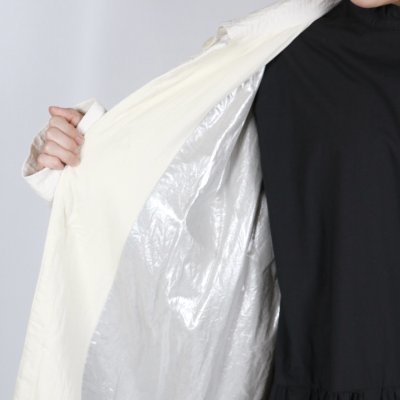 画像1: Gauze# ランダムストライプキルトコート KINARI