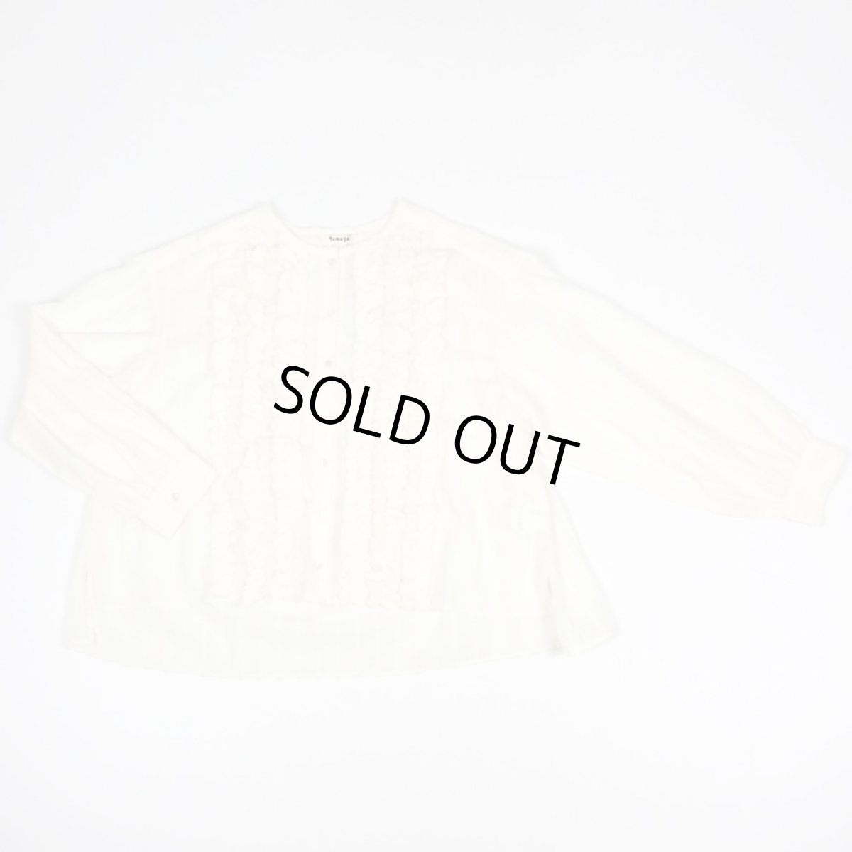 画像14: tumugu: ストライプフリンジドビーブラウス IVORY (14)