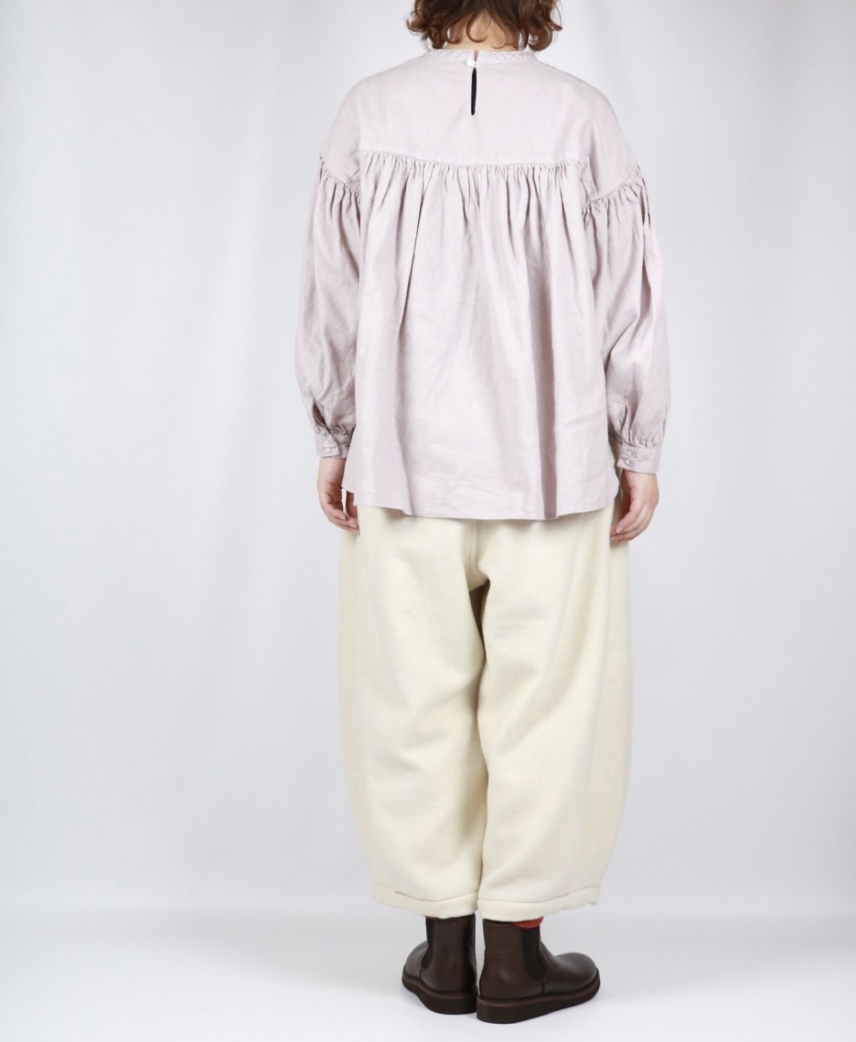 画像8: Gauze# アンティークジャガードピンタックブラウス FADE PINK (8)