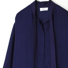 画像28: SOIL 60s COTTON TWILL PLAIN TAI GATHERED FRONT SHIRT DRESS ダークパープル 2サイズ (28)