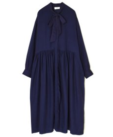 画像26: SOIL 60s COTTON TWILL PLAIN TAI GATHERED FRONT SHIRT DRESS ダークパープル 2サイズ (26)