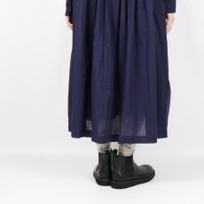 画像11: SOIL 60s COTTON TWILL PLAIN TAI GATHERED FRONT SHIRT DRESS ダークパープル 2サイズ (11)