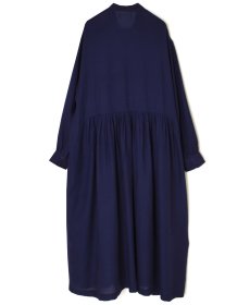 画像27: SOIL 60s COTTON TWILL PLAIN TAI GATHERED FRONT SHIRT DRESS ダークパープル 2サイズ (27)