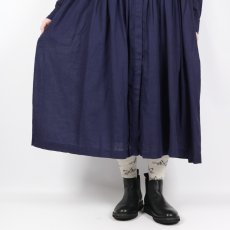 画像9: SOIL 60s COTTON TWILL PLAIN TAI GATHERED FRONT SHIRT DRESS ダークパープル 2サイズ (9)