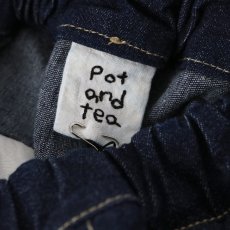 画像21: pot and tea　デニム裾ゴムパンツ 紺 (21)