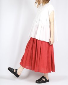 画像10: maison de soil AUTO LOOM COTTON/LINEN PLAIN(OVERDYE) GATHERED SKIRT (10)