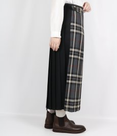 画像19: O'NEIL OF DUBLIN  WORSTED WOOL PATCHWORK LOW WAIST PLEATS WRAP SKIRT LENGTH 80cm (WITH PIN)  2柄 (19)