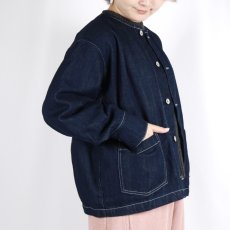 画像8: NARU 12ozムラデニムノーカラージャケット (8)