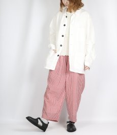 画像16: maison de soil  HANDWOVEN COTTON/SILK GINGHAM CHECK 2TUCK TAPERED EASY PANTS 2色　２サイズ (16)