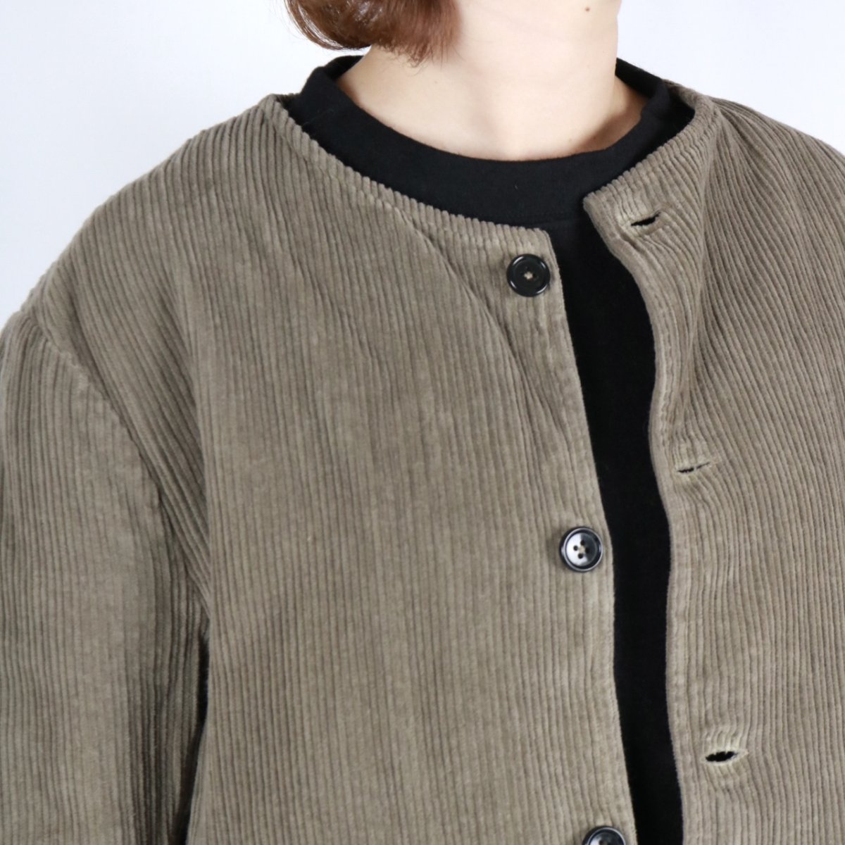 画像21: Vas-y Lentement　WIDE&NARROW WALE CORDUROY(OVERDYE) 60'S ORGANIC CAMBRIC SIDE VENTS NO COLLAR JACKET 2色 (21)