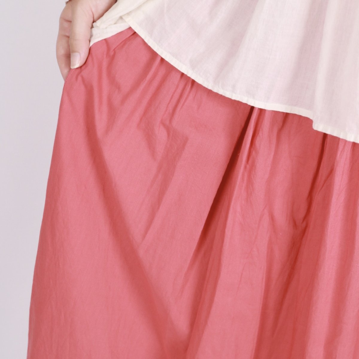 画像31: maison de soil     60s ORGANIC CAMBRIC PLAIN PINTUCK FLARED SKIRT 　2色　２サイズ (31)