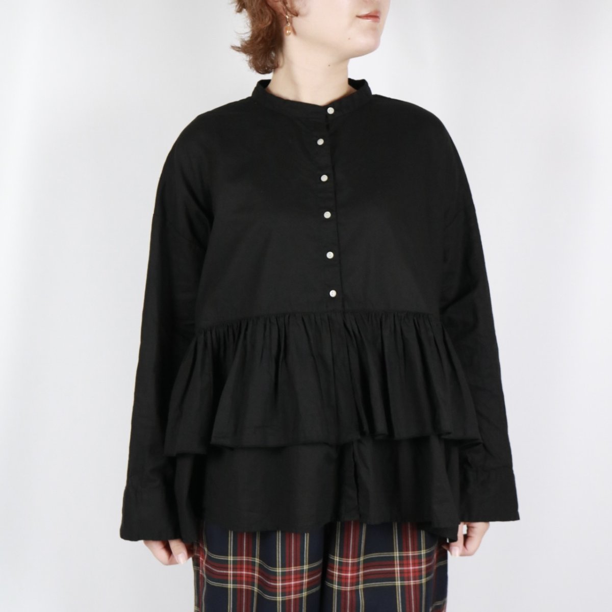 画像15: tukuroi 製品染め 綿麻平織 レイヤードブラウス 2色 (15)