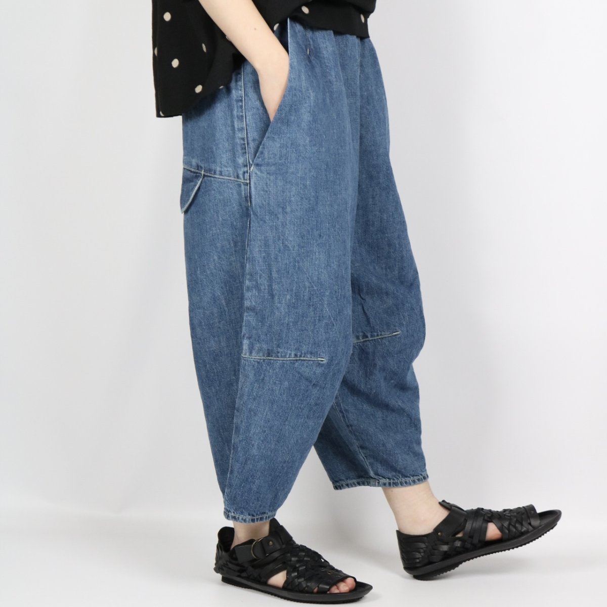 画像4: tumugu:コットンリネンデニムティンカーパンツ 3色 (4)