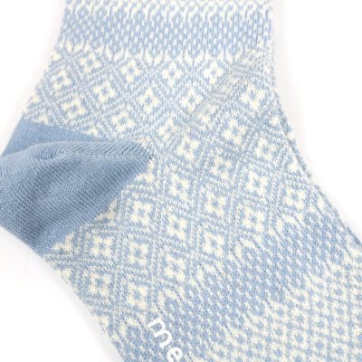 画像1: memeri  コットンリネンジャガードソックス  4色