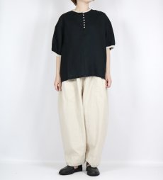 画像30: blue willow リネン平織り配色ブラウス 3色 (30)