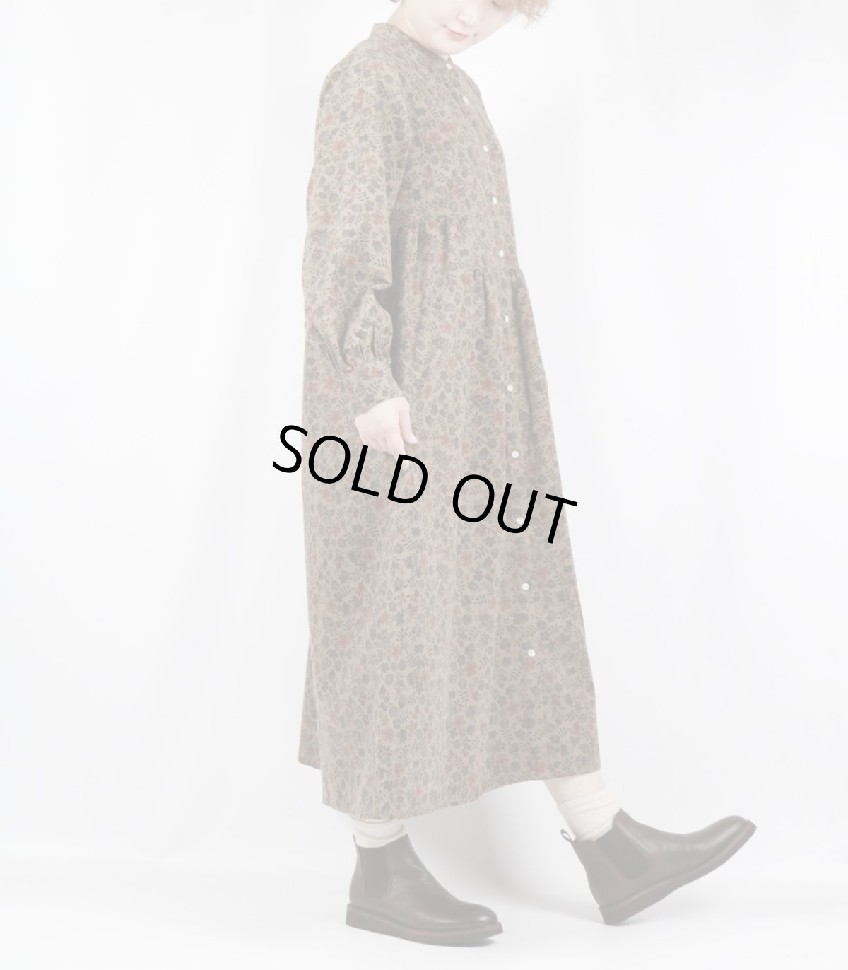 画像3: sosotto LIBERTYコーデュロイヨーク切替ギャザーOP 2色 (3)